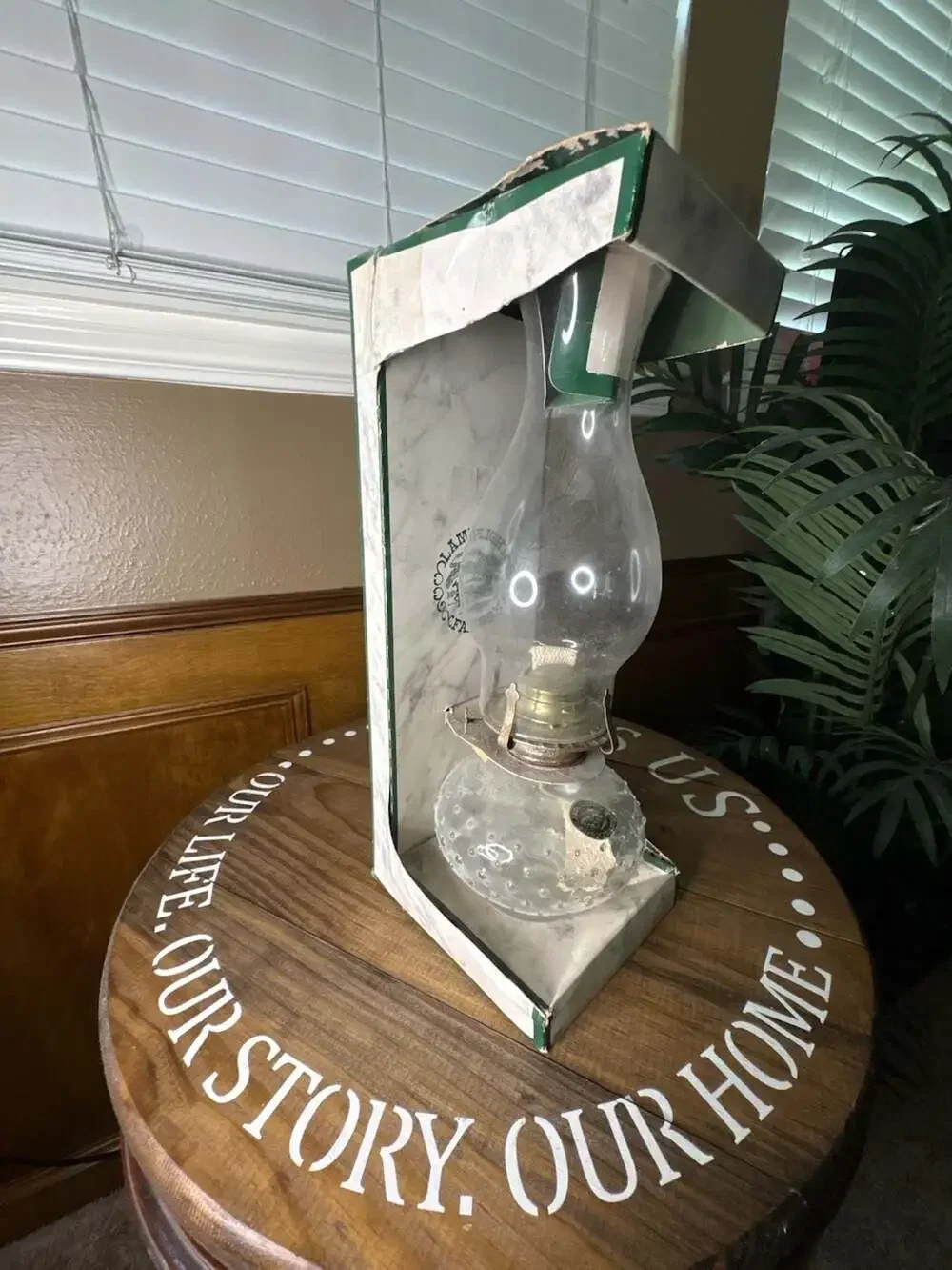 Lamplight Farms Vintage Hobnail Glass Hurricane Oil Lamp